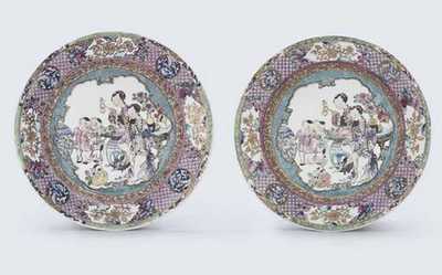 YONGZHENG (1723-35) A PAIR OF FAMILLE ROSE RUBY-BACK EGGSHELL DEEP PLATES
